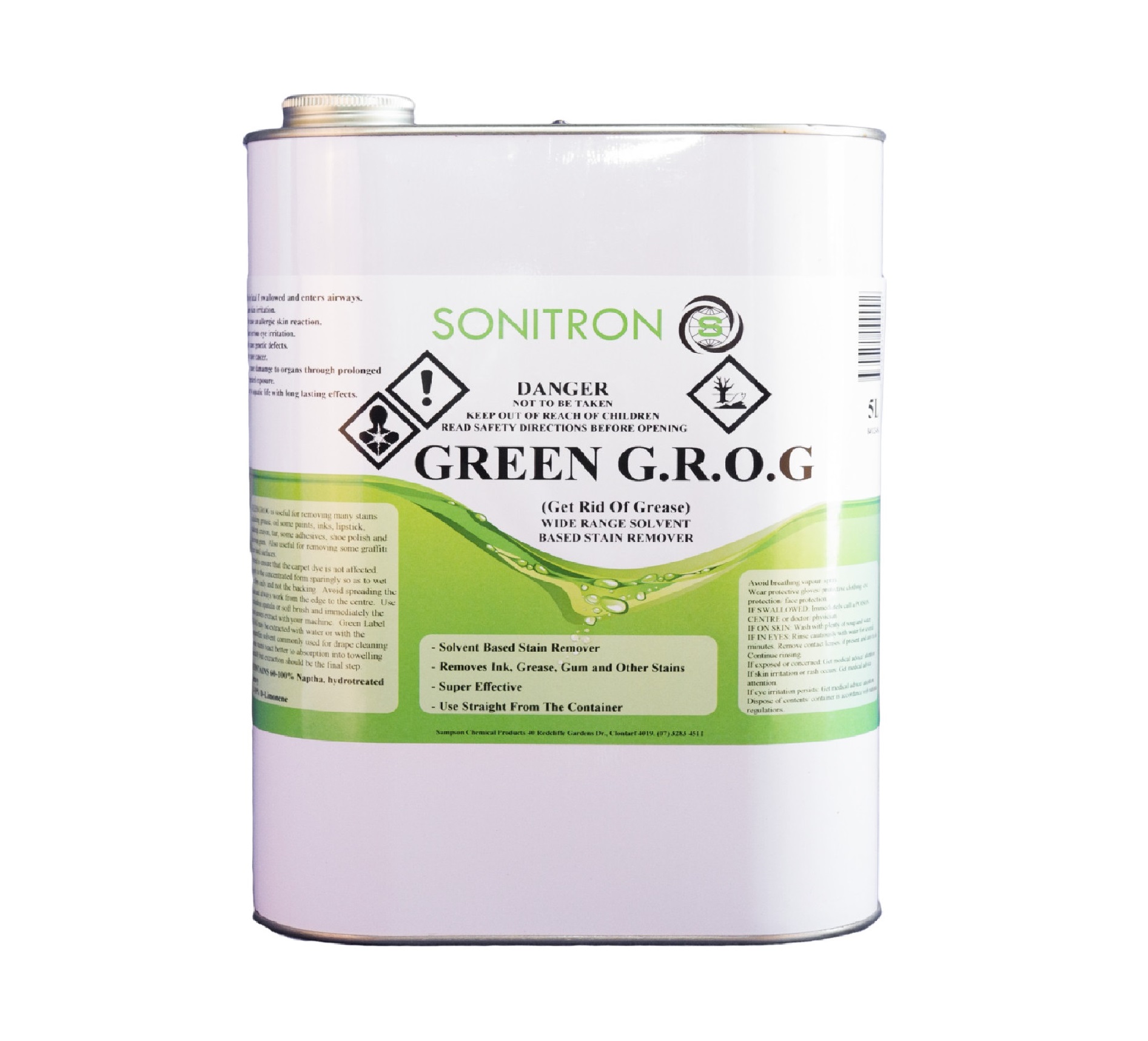 Sonitron Green Label GROG - Biodegradable Cleaner for Dirt, Grease, and Odour