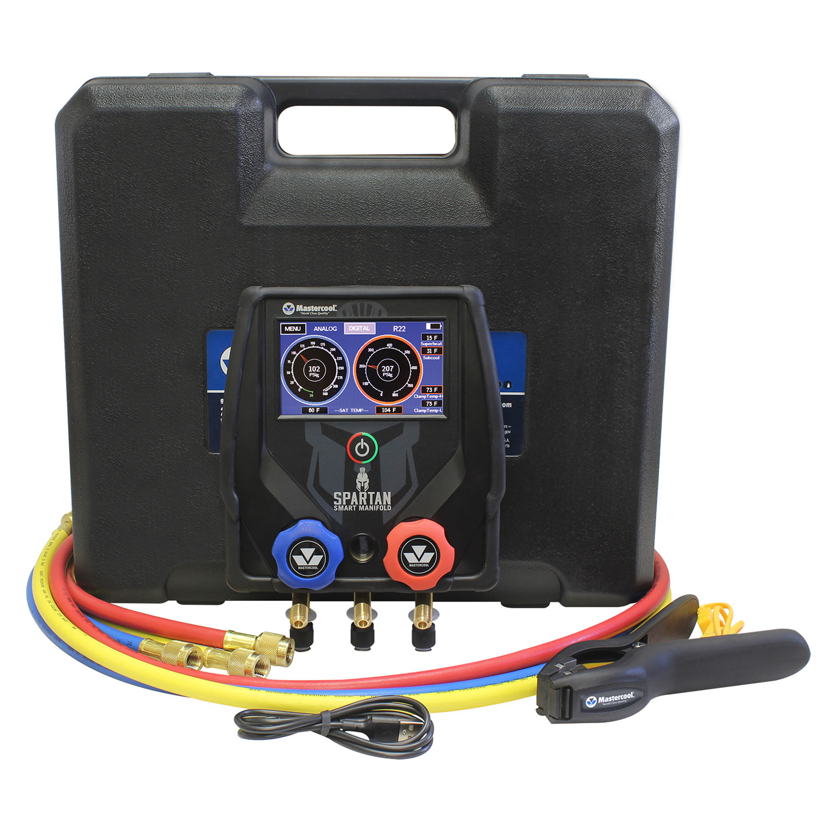 Mastercool – Spartan Smart Manifold – Bluetooth 2-Way & 4-Way A/C Diagnostic Kit