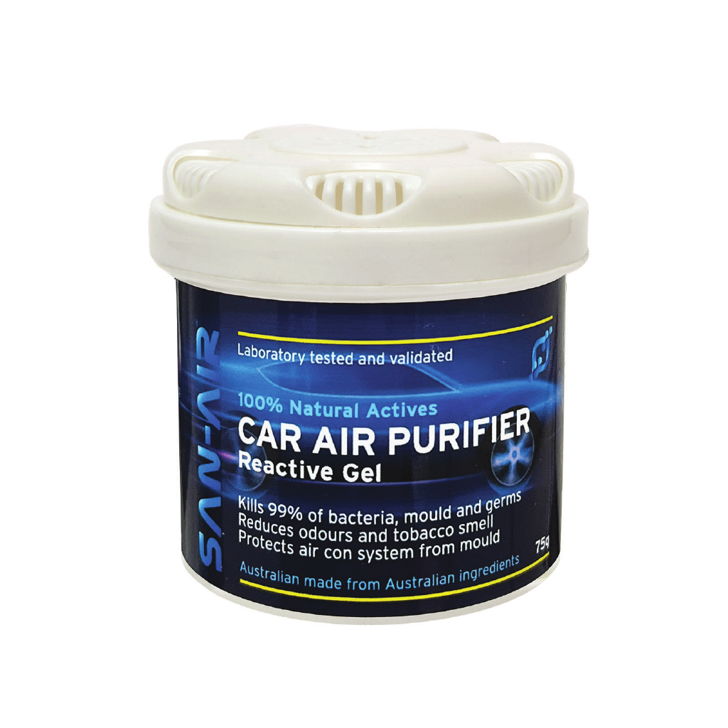 SAN-AIR - CAR AIR PURIFIER GEL - 75g - Airborne Bacteria and Mould Remover