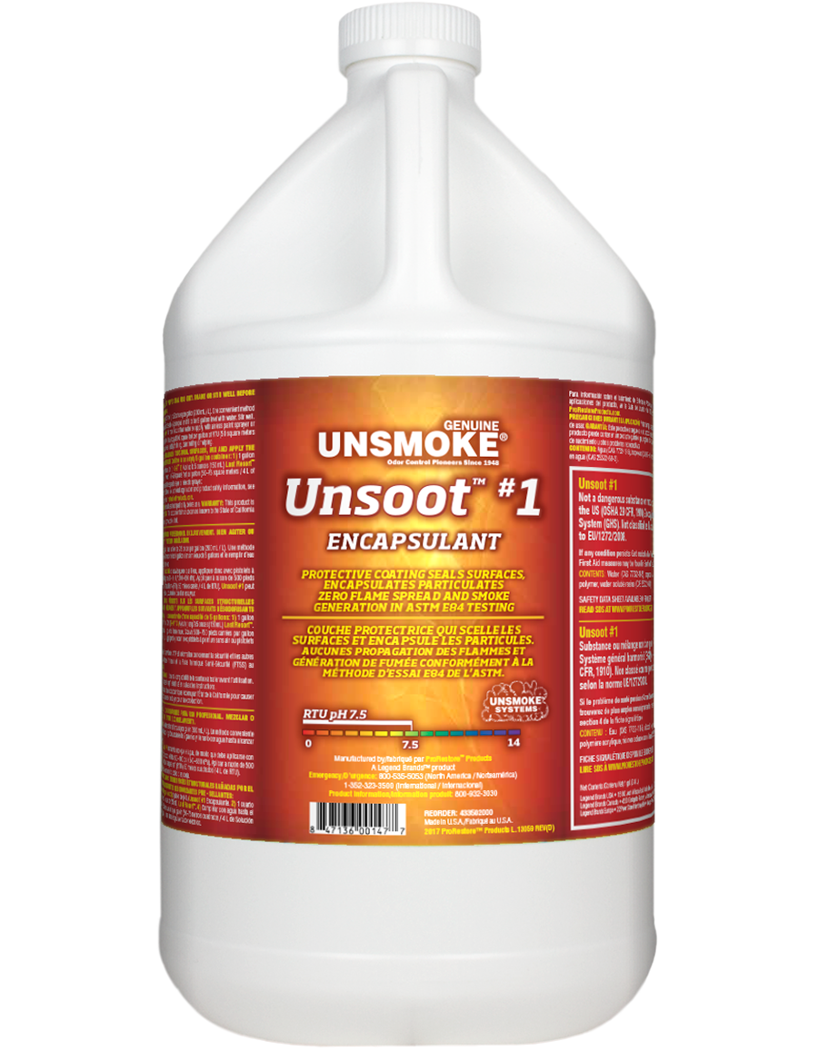 Unsmoke - 433502000 UNSOOT #1 ENCAPSULANT - Soot Sealer for Fire Restoration